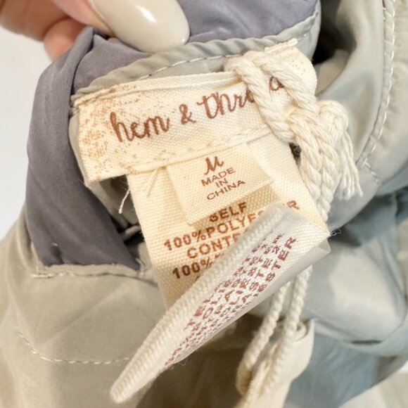 NWT Hem & Thread Women's REVERSIBLE‎ Colorblock Winter Jacket Green Size Medium - Picture 7 of 12